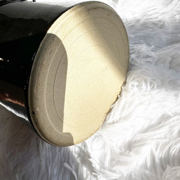 Vintage Brown Glazed Crock with wire bail latch cottage farmhouse kitchen - Picture 5 of 12